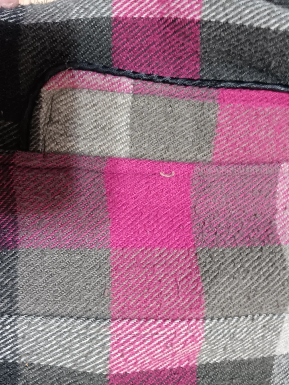 Girls Plaid Knit Button-Front Jacket - Pink & Gray C. Magic SZ M